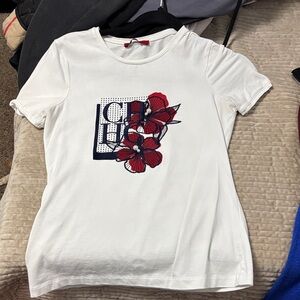 Carolina Herrera White Tee with Red Label